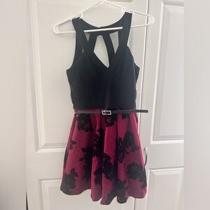 Floral Fit-and-Flare Dress with Belt size 5